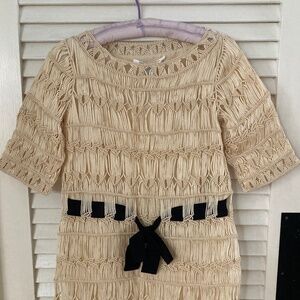 Diane Von Furstenberg Solar Macrame Belted Mini Dress Womens Size P